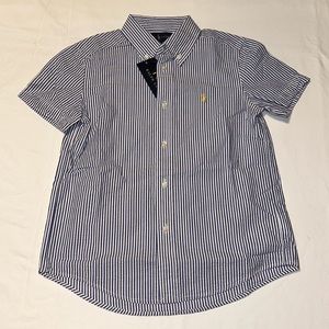 Polo Ralph Lauren Boys Striped Seersucker Short Sleeve Shirt Size 6